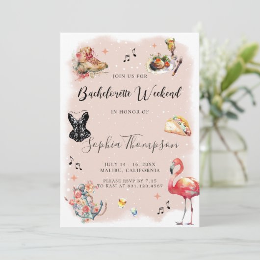 Invitation Bachelorette Weekend Party (Debout devant)
