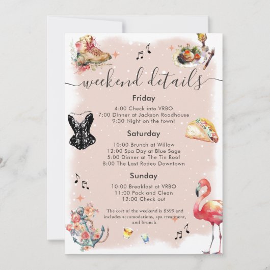 Invitation Bachelorette Weekend Party (Dos)