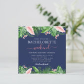 Invitation Bachelorette Weekend Party Palms tropicaux (Debout devant)