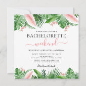 Invitation Bachelorette Weekend Party Palms tropicaux (Devant)