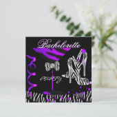 Invitation Bachelorette Zebra Purple Cocktail (Debout devant)