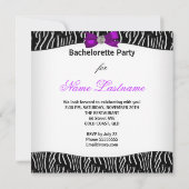 Invitation Bachelorette Zebra violet Corset Champagne (Dos)
