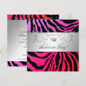 Invitation Bachelorette Zebra Zebra 311-Silver Divine Purple  (Devant / Derrière)