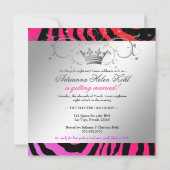 Invitation Bachelorette Zebra Zebra 311-Silver Divine Purple  (Dos)
