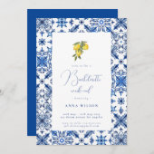 Invitation Bachelorte Bleue Méditerranéenne (Devant / Derrière)