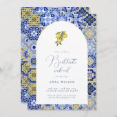 Invitation Bachelorte Bleue Méditerranéenne (Devant / Derrière)