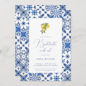 Invitation Bachelorte Bleue Méditerranéenne (Devant / Derrière)