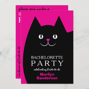 Invitation Bachelorte de chats noirs