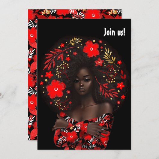 Invitation Bachelorte de Noël afro-américaine (Devant / Derrière)