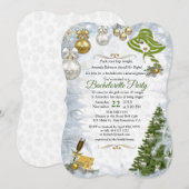 Invitation Bachelorte de Noël blanc (Devant / Derrière)