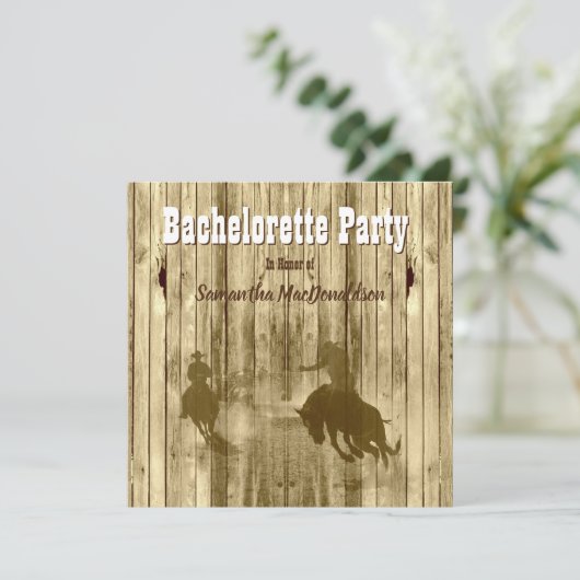 Invitation Bachelorte rustique cowboy (Debout devant)