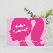 Invitation Bachelorte très rose (Debout devant)