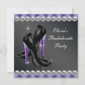 Invitation Bachelorte violette noire (Devant)