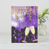 Invitation Bachelorte violette profonde (Debout devant)