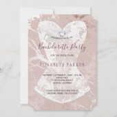 Invitation Bachelortie en marbre de parties scintillant borde (Devant)