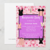 Invitation Bachelorto rose vif (Devant / Derrière)
