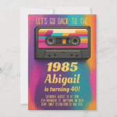 Invitation Back to 80's Vintage Birthday Invite (Devant)