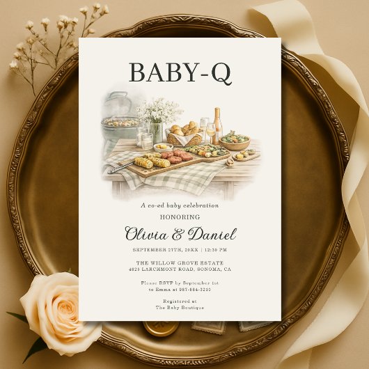 Invitation Backyard Baby-Q BBQ Baby Shower
