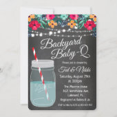 Invitation Backyard Baby Q dans un pot Mason (Devant)