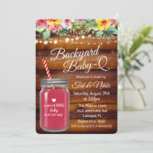 Invitation Backyard Baby Q dans un pot Mason (Debout devant)