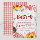 Invitation Backyard BBQ Baby Shower (Devant / Derrière)