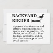 Invitation Backyard Birder Definition - Garden Birdwatching (Devant)