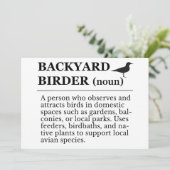 Invitation Backyard Birder Definition - Garden Birdwatching (Debout devant)