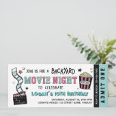 Invitation Backyard Movie Night, Any Age Birthday Party (Debout devant)