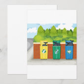 Invitation Bacs de recyclage Tri des déchets codés par couleu (Devant / Derrière)