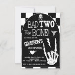 Invitation Bad DEUX Bone 2e fête d'anniversaire<br><div class="desc">Bad to Bone tattoo Party Theme invitation pour la fête du 2ème anniversaire</div>