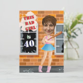 Invitation Bad Girl 40th Women's Birthday Photo (Debout devant)