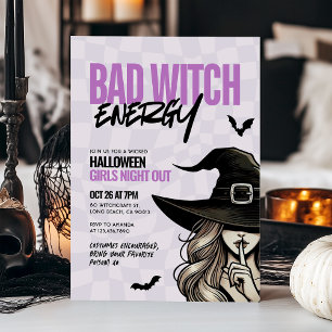 Invitation Bad Sorcière Energy Girls Night Out Halloween Part