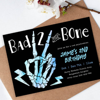Invitation Bad TWO the Bone Boys Rad Second Birthday