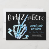 Invitation Bad TWO the Bone Boys Rad Second Birthday (Devant)