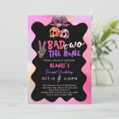 Invitation Bad Two The Bone Pink Purple 2e fête d'anniversair (Debout devant)