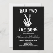 Invitation Bad Two The Bone Skeleton 2e fête d'anniversaire (Devant)