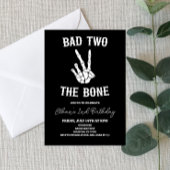 Invitation Bad Two The Bone Skeleton 2e fête d'anniversaire