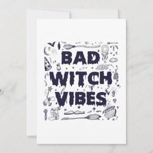 Invitation Bad Witche Vibes Drôle Éffrayant Halloween Spirit