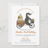 Invitation Baders sur vélo avec gâteau fête d'anniversaire (Devant)