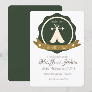 Invitation Badge de tente pour week-end de camping de l'enter