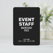 Invitation Badge d'identification du personnel de l'événement (Debout devant)