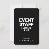 Invitation Badge d'identification du personnel de l'événement (Devant)