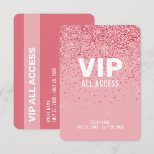 Invitation Badge d'identification VIP tout accès Paillettes R