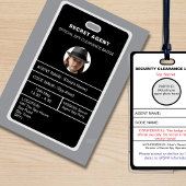 Invitation badge d'identité de l'agent secret Spy Party