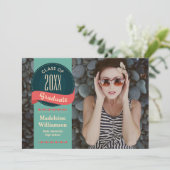 Invitation Badge rétrograde avec flèches photo (Debout devant)