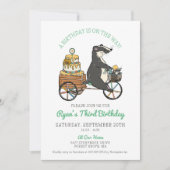 Invitation Badger sur Vélo Troisième fête d'anniversaire (Devant)