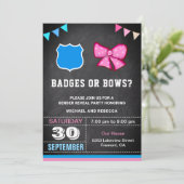 Invitation Badges ou Bows Genre Revevela Party (Debout devant)
