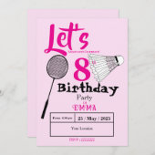 Invitation Badminton  (Devant / Derrière)