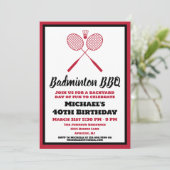 Invitation Badminton BBQ Party Sports Anniversaire (Debout devant)