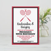 Invitation Badminton Party Sports BBQ Anniversaire (Debout devant)